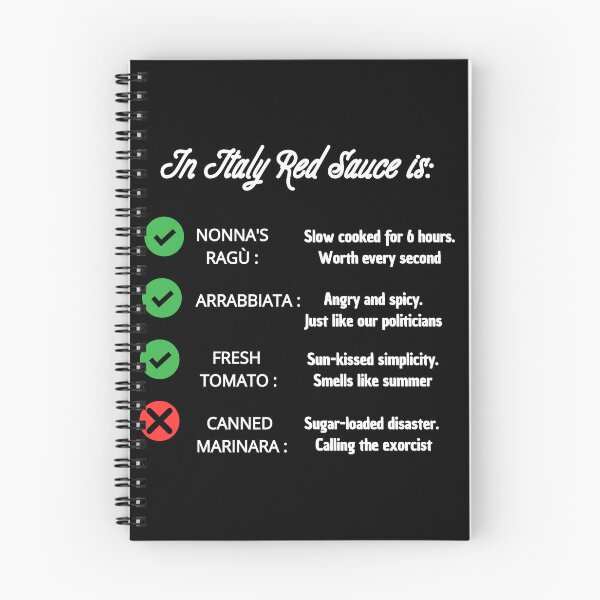 Item preview, Funny Italian Food Rules: Authentic Red Sauce vs Canned Marinara Black Version designed and sold by TheItaliandilemma.