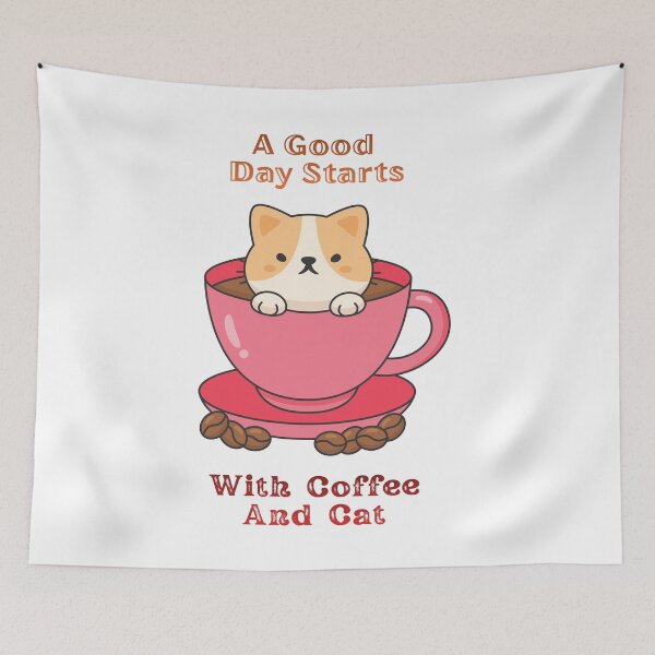Item preview, A Good Day Starts With Coffee And Cat. designed and sold by Dinasshop.