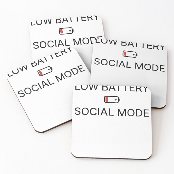Artikelvorschau, Low Battery Social Mode – Introvert Humor & Mental Energy Design entworfen und verkauft von JA World - Art & Design.