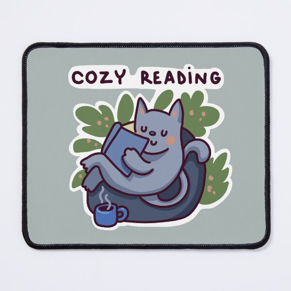 Item preview, Cozy reading cute cat designed and sold by sianelliot.