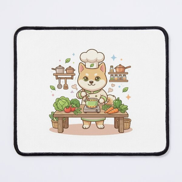 Item preview, Cute Vegan Dog Chef Sticker – Plant-Based Cooking Puppy Illustration designed and sold by wildbest.