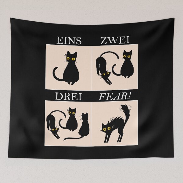 Item preview, Learning German Fear: Eins, Zwei, Drei - Cat FEAR (dark background) designed and sold by Groenendijk.