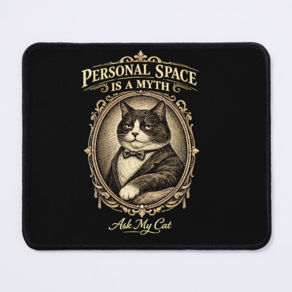 Item preview, Personal Space Is a Myth Ask My Cat Vintage Portrait Design designed and sold by Pickles & Co..
