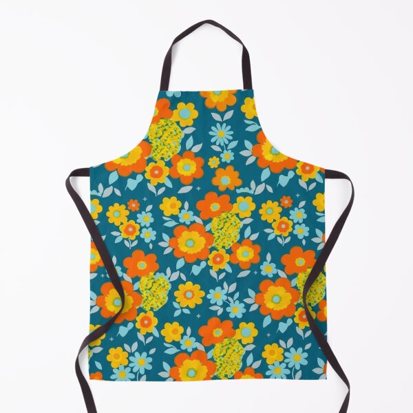 Item preview, : Vibrant Orange & Yellow Blooms on Deep Teal designed and sold by BLUESKY11a.