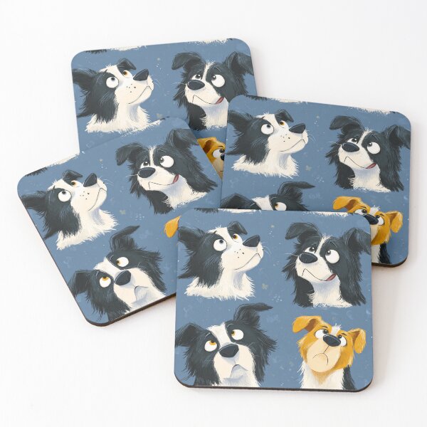 Item preview, Funny Expressive Border Collie Dog Faces Cartoon designed and sold by NicolasGlowArt.