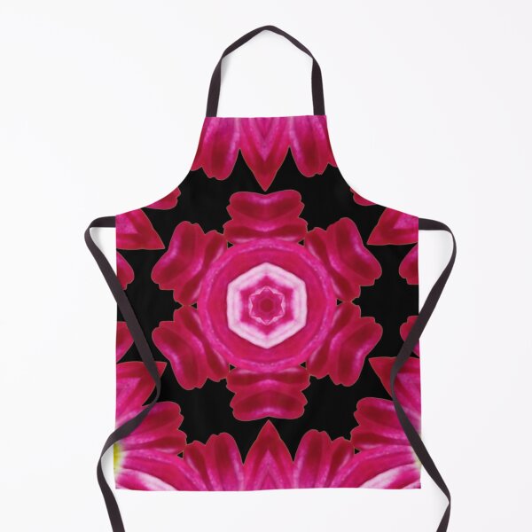 Aperçu de l'œuvre Bold Pink Floral Pattern on Black – Striking Kaleidoscope Design créée et vendue par SilentBloomLab.