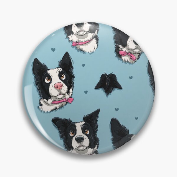 Item preview, Adorable Border Collie Dog Faces Pink Bows designed and sold by NicolasGlowArt.
