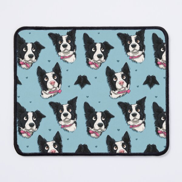Item preview, Adorable Border Collie Dog Faces Pink Bows designed and sold by NicolasGlowArt.