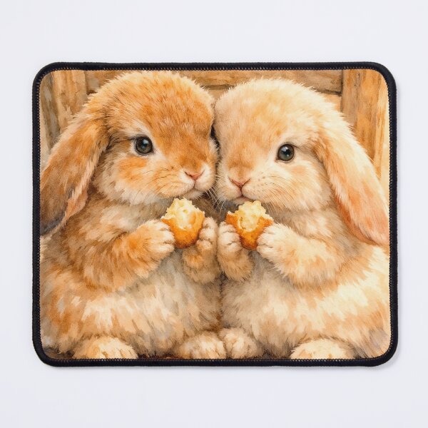 Item preview, Adorable bunnies sharing a snack designed and sold by paulrommer.
