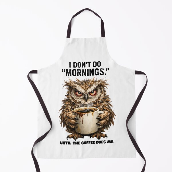 Item preview, Funny Owl Holding Coffee - I Don't Do Mornings Grumpy Owl Design designed and sold by VeloraCrafts.