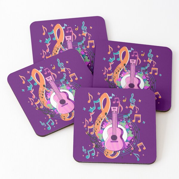 Item preview, Colorful Ukulele Music Notes Design - Cute Guitar Art for Music Lovers. designed and sold by LunaPrintCo.