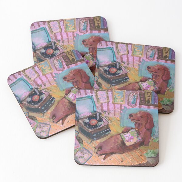 Item preview, Un perro salchicha escuchando buena música. designed and sold by guilhernunes.