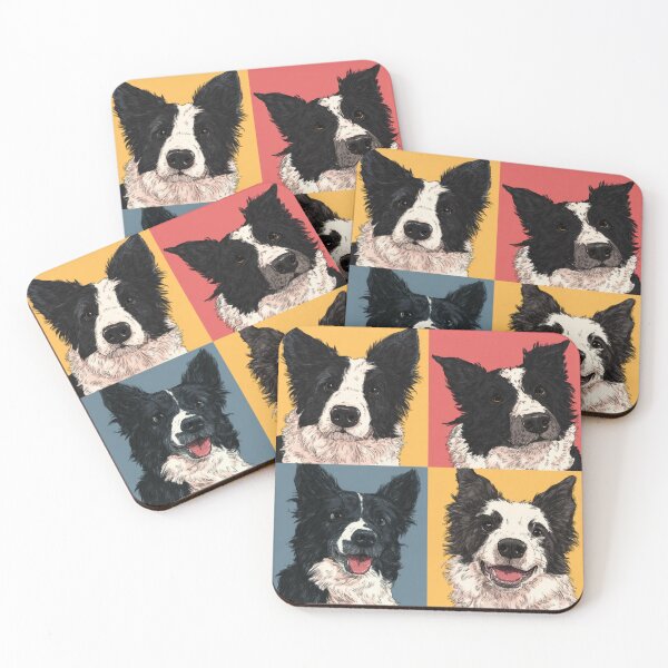 Item preview, Colorful Border Collie Dog Pop Art Portrait designed and sold by NicolasGlowArt.