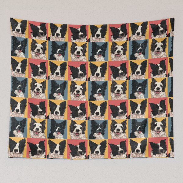 Item preview, Colorful Border Collie Dog Pop Art Portrait designed and sold by NicolasGlowArt.
