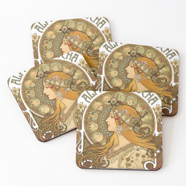 Item preview, Alphonse Mucha - Zodiac - Art Nouveau Aesthetic Goddess Remix designed and sold by GreatPeopleMind.