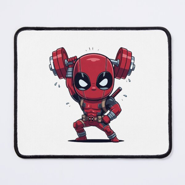 Item preview, Deadpool Workout Shirt | Chibi Merc with a Mouth Lifting Weights | Superhero Gym Tee designed and sold by A-G-store.