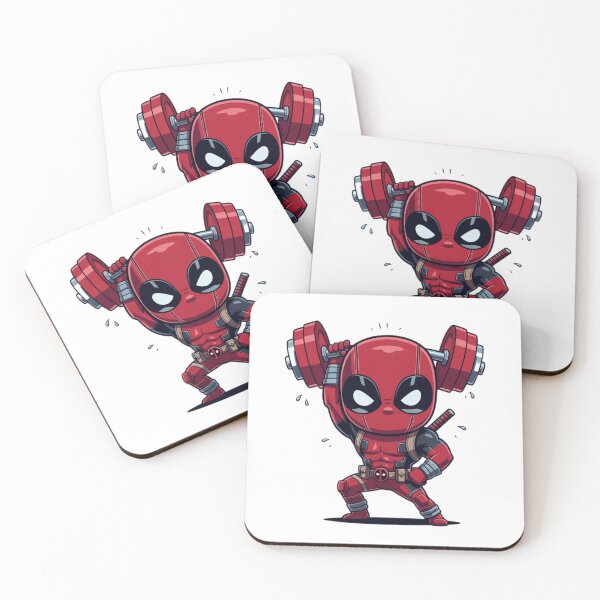 Item preview, Deadpool Workout Shirt | Chibi Merc with a Mouth Lifting Weights | Superhero Gym Tee designed and sold by A-G-store.