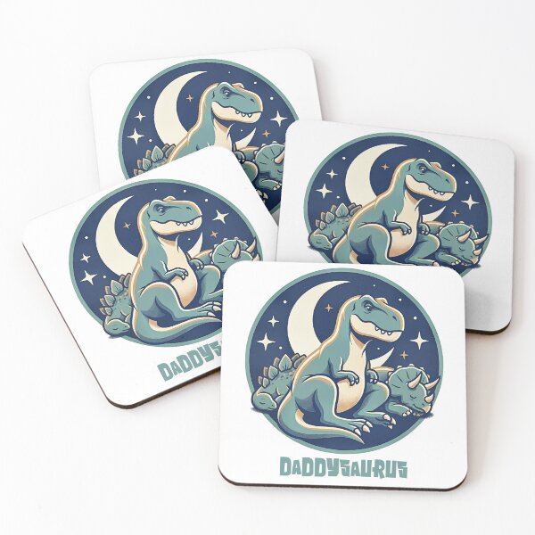 Item preview, Vintage Daddysaurus Dinosaur Night Scene designed and sold by MythicCotton.
