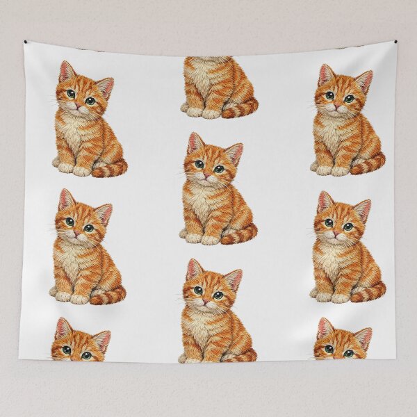 Item preview, Orange Ginger Cat Realistic Embroidery designed and sold by mybunnyparadise.