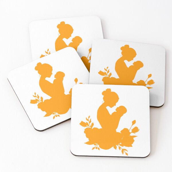 Item preview, Motherhood Floral Silhouette Orange Art Mother's Day designed and sold by BigStar-Cart.