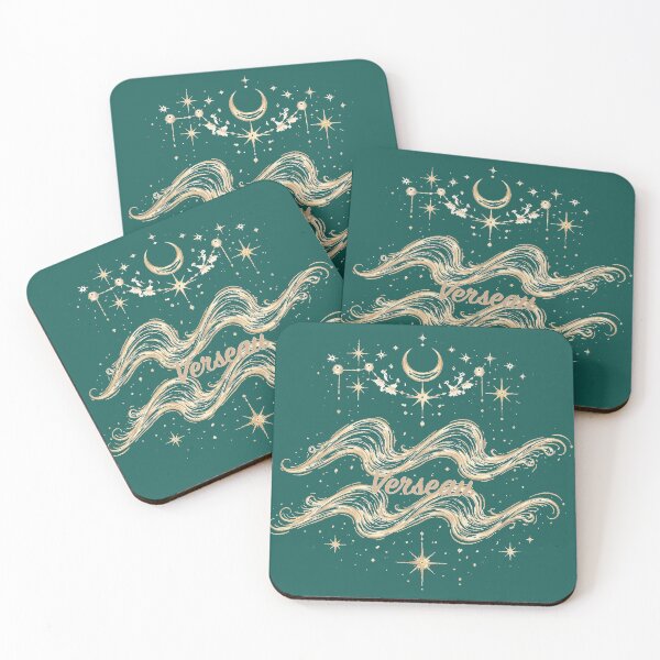 Item preview, Golden Aquarius Sign on Green Background – Minimalist Mystical Astrological Design designed and sold by orely14.