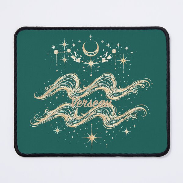Item preview, Golden Aquarius Sign on Green Background – Minimalist Mystical Astrological Design designed and sold by orely14.