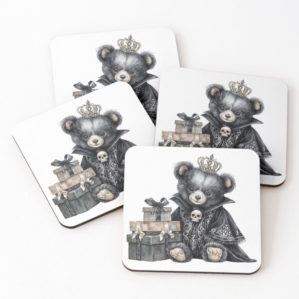 Item preview, Gothic Teddy Bear with Crown. Dark Cute Royal Bear Aesthetic | Soft Goth Animal Illustration designed and sold by Anastasiia Yurevych.