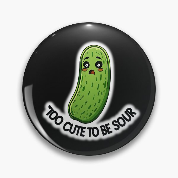 Item preview, Too Cute To Be Sour Funny Pickle Sticker – Cute Kawaii Pickle Meme, Funny Food Pun, Aesthetic Cute Food Cartoon Sticker for Laptop & Water Bottle designed and sold by Basma Designs | Retro, Kawaii Shirts & Stickers.