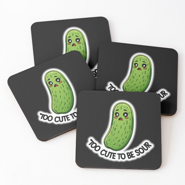 Item preview, Too Cute To Be Sour Funny Pickle Sticker – Cute Kawaii Pickle Meme, Funny Food Pun, Aesthetic Cute Food Cartoon Sticker for Laptop & Water Bottle designed and sold by Basma Designs | Retro, Kawaii Shirts & Stickers.