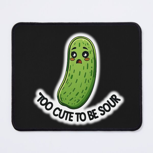 Item preview, Too Cute To Be Sour Funny Pickle Sticker – Cute Kawaii Pickle Meme, Funny Food Pun, Aesthetic Cute Food Cartoon Sticker for Laptop & Water Bottle designed and sold by Basma Designs | Retro, Kawaii Shirts & Stickers.