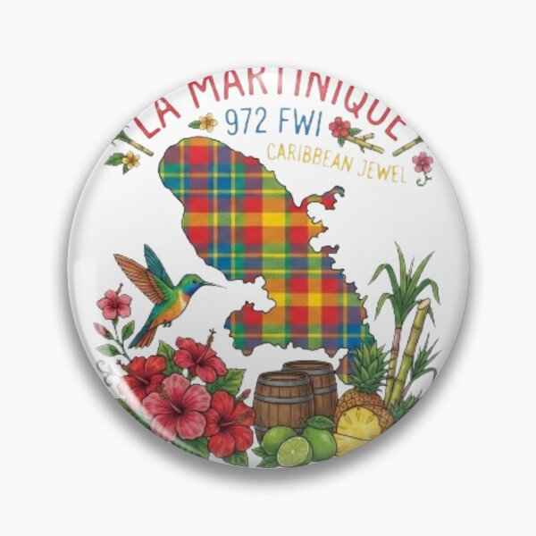 Item preview, Vibrant Martinique Map - Traditional Madras Heritage & Tropical Nature  Carte de la Martinique - Motif Madras Traditionnel et Nature Tropicale designed and sold by  Multi creative .