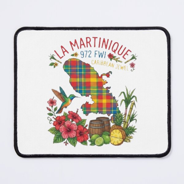 Item preview, Vibrant Martinique Map - Traditional Madras Heritage & Tropical Nature  Carte de la Martinique - Motif Madras Traditionnel et Nature Tropicale designed and sold by  Multi creative .