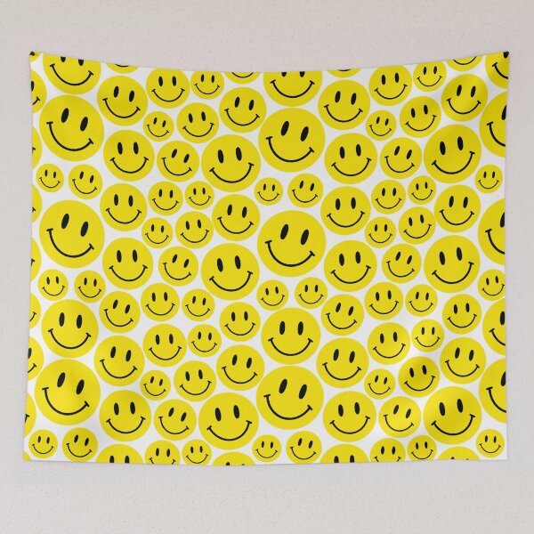 Item preview, Smiley Faces Print | Cute Smiley Face Yellow Repeating Pattern designed and sold by Nesstitches.