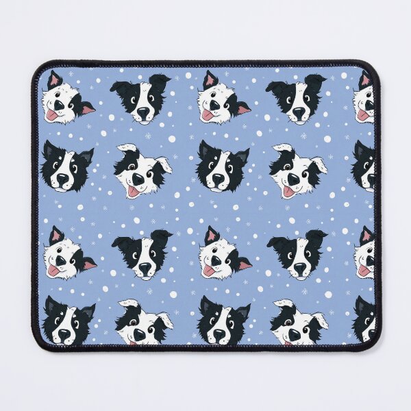 Item preview, Adorable Border Collie Dog Faces Winter Snow Pattern designed and sold by NicolasGlowArt.