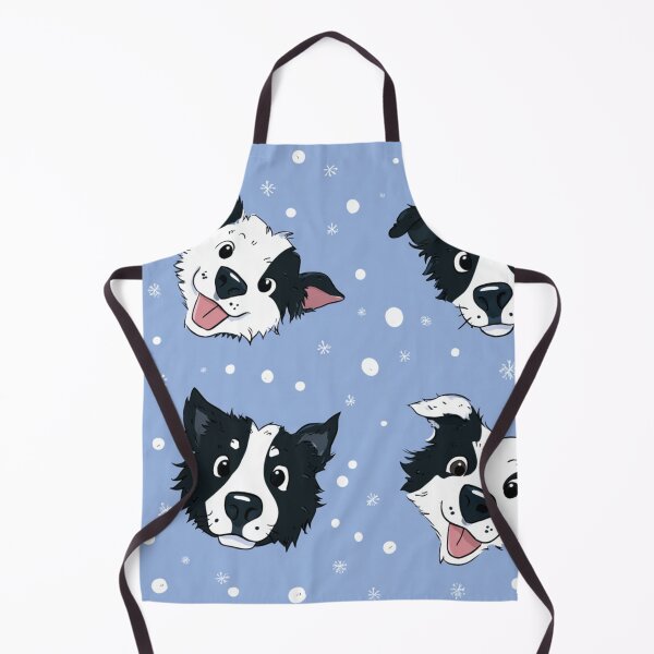 Item preview, Adorable Border Collie Dog Faces Winter Snow Pattern designed and sold by NicolasGlowArt.