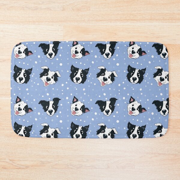 Item preview, Adorable Border Collie Dog Faces Winter Snow Pattern designed and sold by NicolasGlowArt.