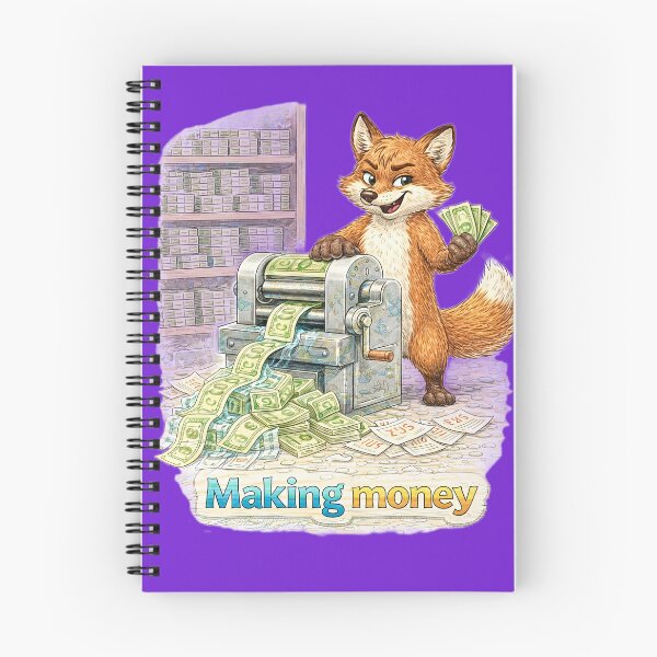 Item preview, Fox Making Money Sticker – Funny Printing Cash Animal Art designed and sold by Felixuss.