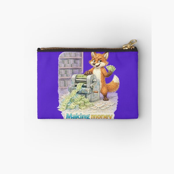 Item preview, Fox Making Money Sticker – Funny Printing Cash Animal Art designed and sold by Felixuss.