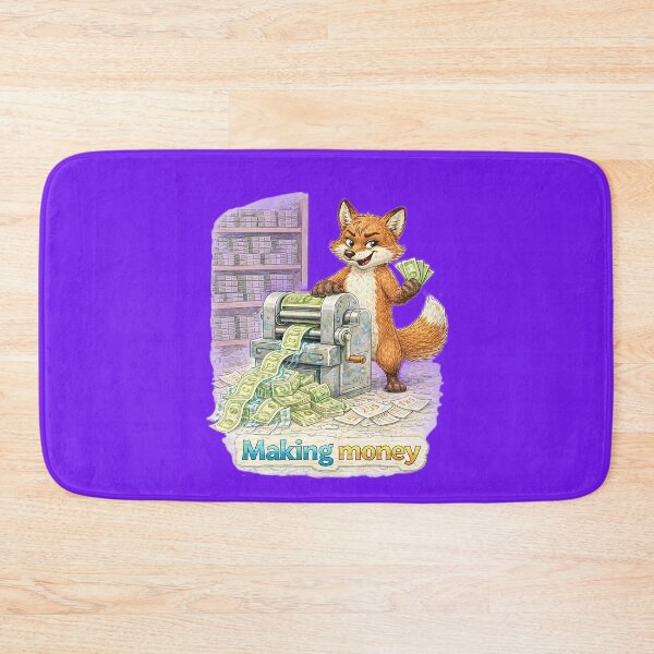 Item preview, Fox Making Money Sticker – Funny Printing Cash Animal Art designed and sold by Felixuss.