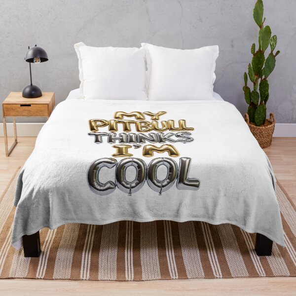 Item preview, My Pitbull Thinks I'm Cool Silver and Gold Metallic Bubble Letters designed and sold by My Pitbull Place.