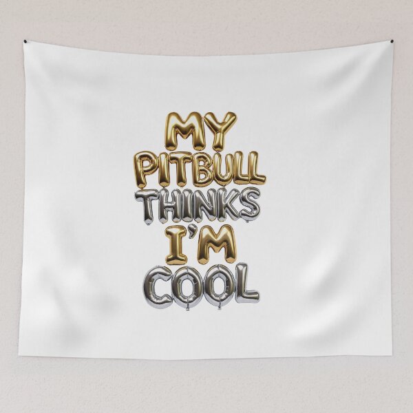 Item preview, My Pitbull Thinks I'm Cool Silver and Gold Metallic Bubble Letters designed and sold by My Pitbull Place.