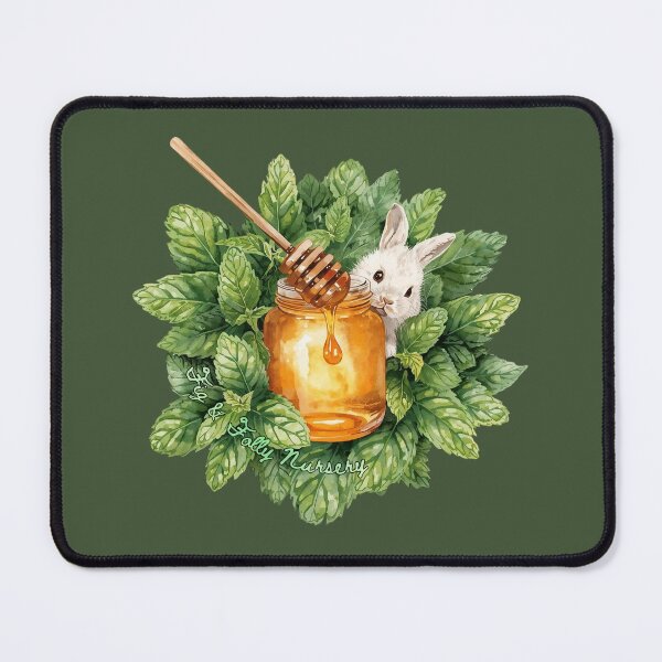Item preview, Bunny and Mint Infused Honey - Fig & Folly Nursery Whimsical Illustration designed and sold by The-HistoryGirl.