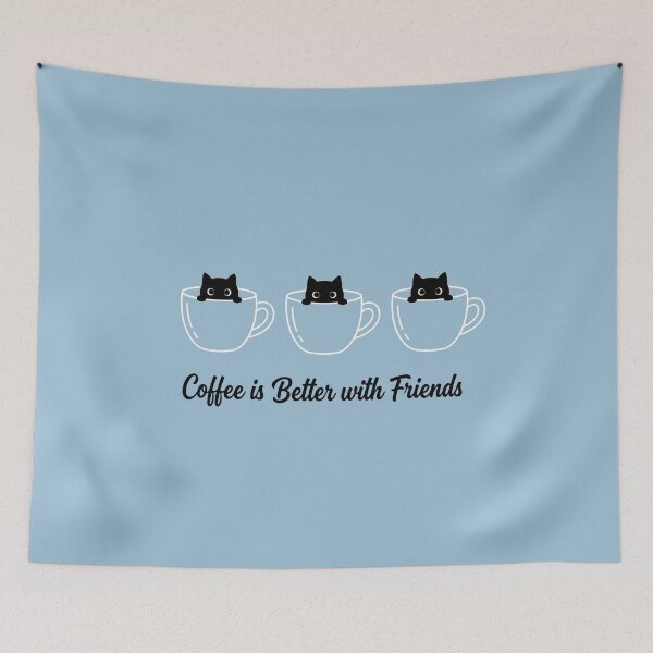 Item preview, Coffee is Better with Friends – Cute Cat Coffee Design designed and sold by Verycutethings.