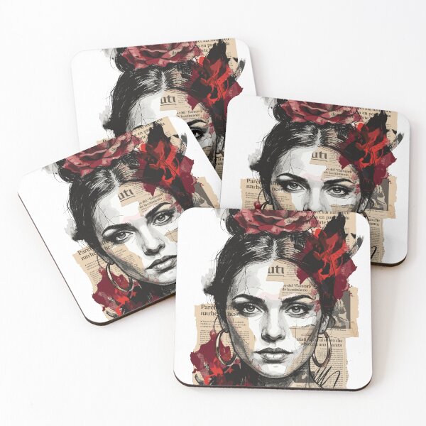 Item preview, Artistic Portrait of a Flamenco Dancer with a Rose designed and sold by TaruHonu.