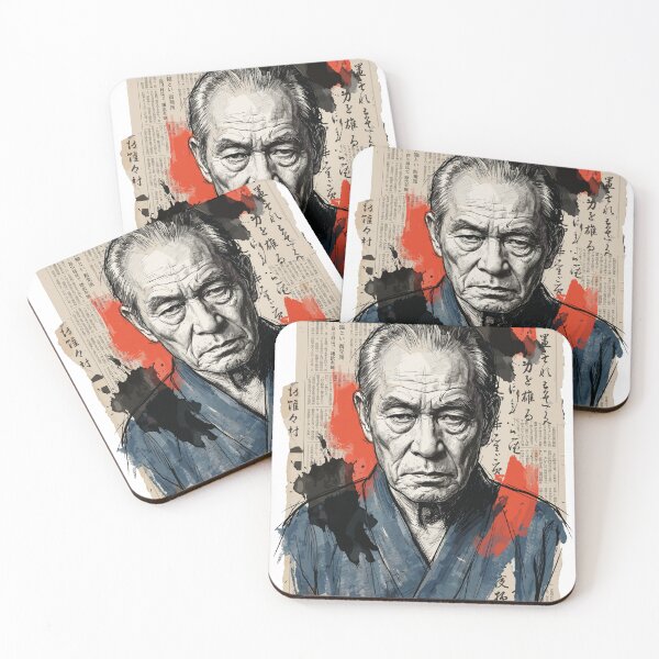 Item preview, Portrait of a Japanese Master Calligrapher, Vintage Collage Art designed and sold by TaruHonu.