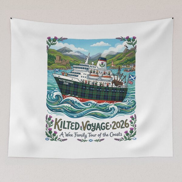 Item preview, Kilted Voyage 2026 Scottish Coast - Highland Family Cruise Art designed and sold by Loom on the Loch.