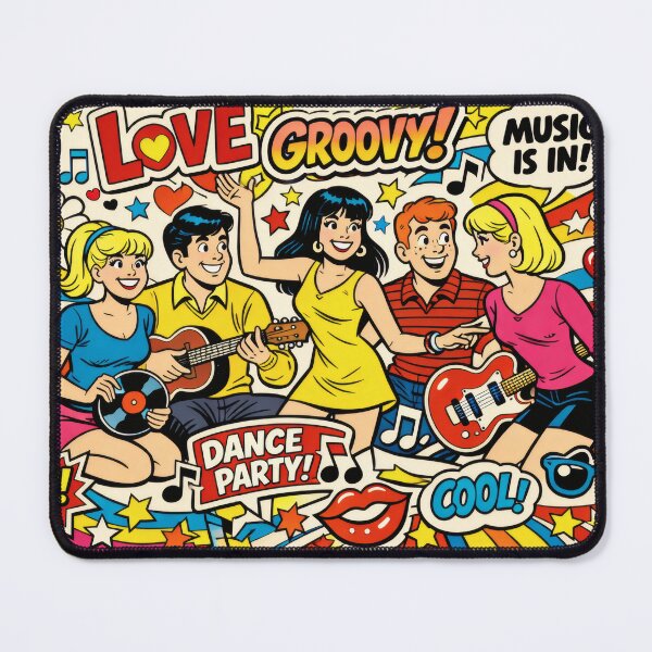 Item preview, Retro Dance Party: 60s Comic Strip (Archie Inspired) Pop Art designed and sold by Ela Art Space .