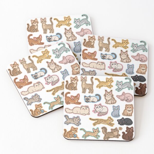 Item preview, Kawaii Cat Breed Sticker Sheet Cute Kitten Doodles for Cat Lovers designed and sold by VineVibe16Studio.