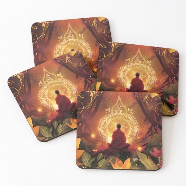 Item preview, Zen Buddha Meditating Sacred Forest Art designed and sold by LuminousFoundry.