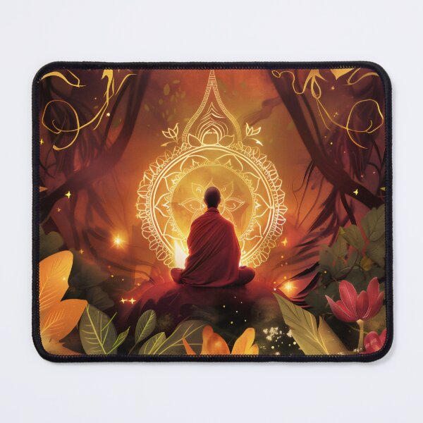 Item preview, Zen Buddha Meditating Sacred Forest Art designed and sold by LuminousFoundry.